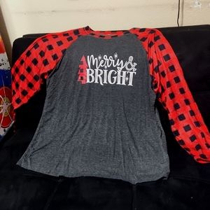 Merry & Bright Baseball Tee